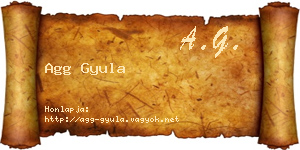 Agg Gyula névjegykártya